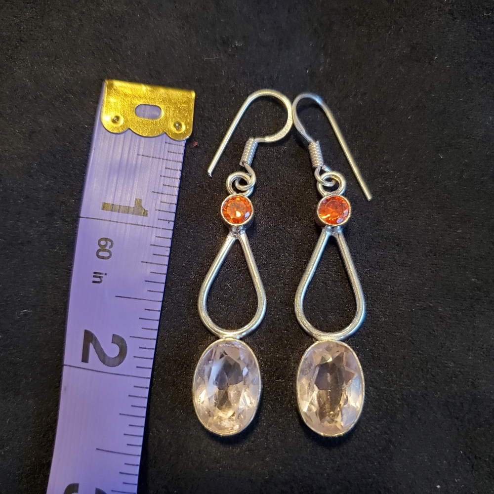 925 Silver Semi-precious Stones Handmade Earrings
